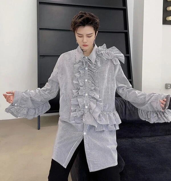 Black Stripe Ruffled Shirt | J-Hope - BTS 7 Black Stripe Ruffled Shirt | J-Hope - BTS - Image 5