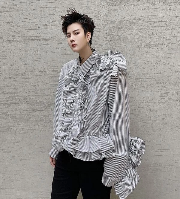 Black Stripe Ruffled Shirt | J-Hope - BTS 11 Black Stripe Ruffled Shirt | J-Hope - BTS - Image 9