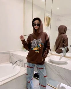 Brown Hornet Hoodie | J-Hope - BTS -Diva s Closet J Hope BTS Brown Hornet Hoodie 6 600x750 1