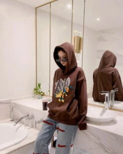 Brown Hornet Hoodie | J-Hope - BTS -Diva s Closet J Hope BTS Brown Hornet Hoodie 7 600x750 1