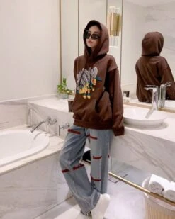 Brown Hornet Hoodie | J-Hope - BTS -Diva s Closet J Hope BTS Brown Hornet Hoodie 8 600x751 1