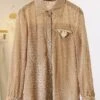 Brown Textured Pattern Button-Up Shirt | Jaehyun - NCT -Diva s Closet Jaehyun NCT Brown Textured Pattern Button Up Shirt 2