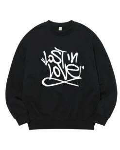 Black 'Lost In Love' Printed Sweatshirt | Jaemin - NCT