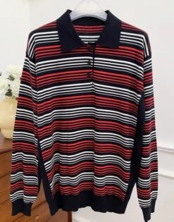 Black And Red Striped Polo Shirt | Jake - Enhypen 16 Black And Red Striped Polo Shirt | Jake - Enhypen -Diva s Closet Jake Enhypen Black And Red Striped Polo Shirt 3 600x765 1