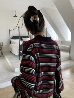 Black And Red Striped Polo Shirt | Jake - Enhypen 15 Black And Red Striped Polo Shirt | Jake - Enhypen -Diva s Closet Jake Enhypen Black And Red Striped Polo Shirt 5