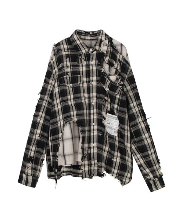Black Distressed Plaid Shirt | Jake - Enhypen 13 Black Distressed Plaid Shirt | Jake - Enhypen - Image 11