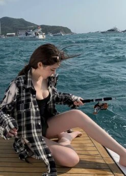 Black Distressed Plaid Shirt | Jake - Enhypen