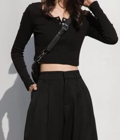 Black Wide Fit Pants | Jay - Enhypen -Diva s Closet Jay Enhypen Black Wide Fit Pants 26