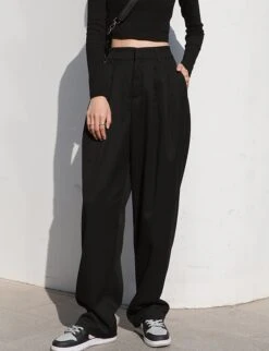 Black Wide Fit Pants | Jay - Enhypen -Diva s Closet Jay Enhypen Black Wide Fit Pants 40