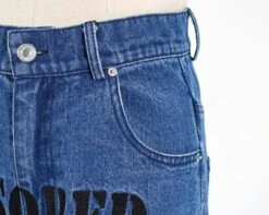 Blue "Censored" Denim Jeans | Jennie - BlackPink -Diva s Closet Jennie BlackPink Censored Denim Jeans 12 600x479 1