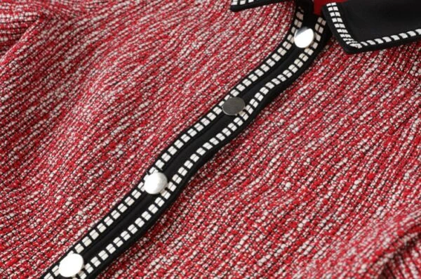 Red Tweed Collared Dress | Jennie - BlackPink 6 Red Tweed Collared Dress | Jennie - BlackPink - Image 4