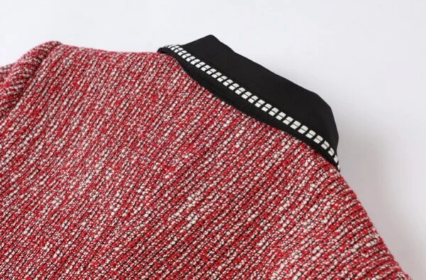 Red Tweed Collared Dress | Jennie - BlackPink 4 Red Tweed Collared Dress | Jennie - BlackPink - Image 2