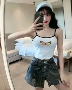 White Butterfly Crop Top | Jennie - BlackPink -Diva s Closet Jennie BlackPink White Butterfly Crop Top 4 600x750 1