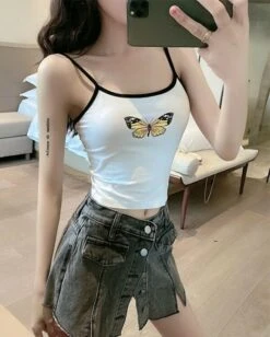 White Butterfly Crop Top | Jennie - BlackPink -Diva s Closet Jennie BlackPink White Butterfly Crop Top 5 600x749 1