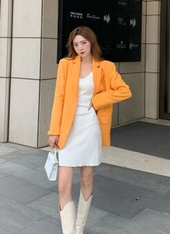 White Knitted V-Neck Dress | Jennie - BlackPink -Diva s Closet Jennie BlackPink White Knitted V Neck Dress 7