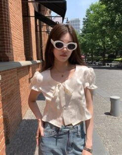 White Satin Puff Sleeve Blouse | Jennie - BlackPink -Diva s Closet Jennie BlackPink White Satin Puff Sleeve Blouse 3 600x757 1