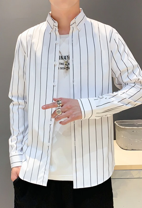 White Stripe Patterned Shirt | Jeno - NCT 4 White Stripe Patterned Shirt | Jeno - NCT - Image 2