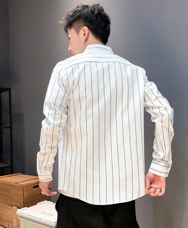 White Stripe Patterned Shirt | Jeno - NCT 6 White Stripe Patterned Shirt | Jeno - NCT - Image 4