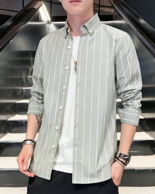 White Stripe Patterned Shirt | Jeno - NCT 7 White Stripe Patterned Shirt | Jeno - NCT - Image 5