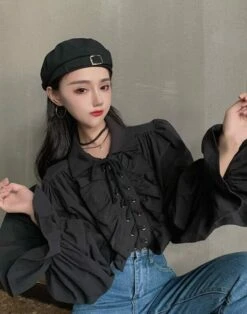 White Ruffled Blouse | Jeongin - Stray Kids -Diva s Closet Jeongin Stray Kids White Ruffled Shirt 21 e1643802265450 600x762 1