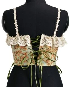 Green Floral Corset Top | Jeongyeon- Twice -Diva s Closet Jeongyeon Twice Green Floral Corset 11