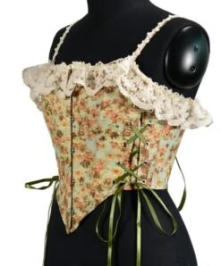 Green Floral Corset Top | Jeongyeon- Twice -Diva s Closet Jeongyeon Twice Green Floral Corset 9 600x723 1