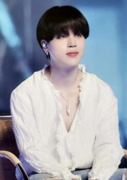 White Ruffled Puff Sleeve Shirt | Jimin - BTS -Diva s Closet Jimin BTS White Ruffled Puff Sleeve Shirt 1 e1713355175984 600x853 1