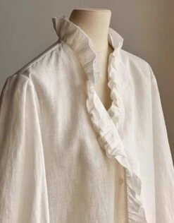 White Ruffled Puff Sleeve Shirt | Jimin - BTS -Diva s Closet Jimin BTS White Ruffled Puff Sleeve Shirt 3 600x768 1