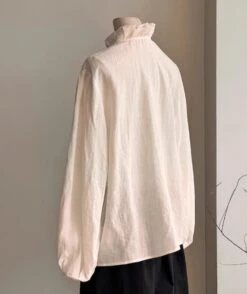 White Ruffled Puff Sleeve Shirt | Jimin - BTS -Diva s Closet Jimin BTS White Ruffled Puff Sleeve Shirt 5 600x713 1