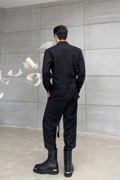 Black Overall Belted Jumpsuit | Jimin - BTS -Diva s Closet Jimin Black Overall Belted Jumpsuit 1