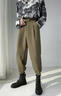 Brown Beam Feet Designed Pants | Jimin - BTS -Diva s Closet Jimin Brown Beam Feet Designed Pants 2 600x950 1