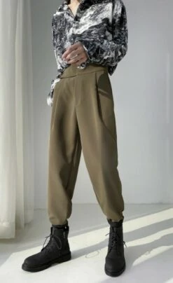 Brown Beam Feet Designed Pants | Jimin - BTS -Diva s Closet Jimin Brown Beam Feet Designed Pants 4 600x981 1