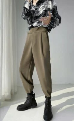 Brown Beam Feet Designed Pants | Jimin - BTS -Diva s Closet Jimin Brown Beam Feet Designed Pants 9 600x974 1