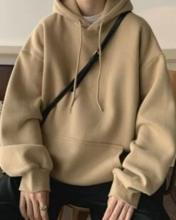 Beige Oversized Kangaroo Pocket Hoodie | Jin - BTS -Diva s Closet Jin BTS Beige Oversized Kangaroo Pocket Hoodie 2 600x750 1