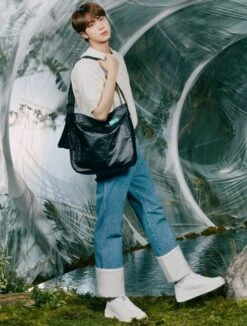 Blue Folded Hem Denim Jeans | Jin - BTS -Diva s Closet Jin BTS Folded Hem Blue Denim Jeans 4 600x791 1