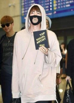 Beige Oversized Kangaroo Pocket Hoodie | Jin - BTS -Diva s Closet Jin Oversized Kangaroo Pocket Hoodie Inspiration 2 1 e1694067440385