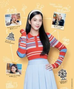 Red Striped Collared Polo Shirt | Jisoo - BlackPink -Diva s Closet Jisoo BlackPink Red Striped Collared Sweater 1 600x717 1