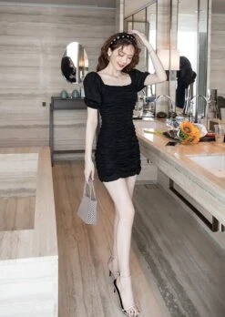 Black Pleated Hip Dress | Joy - Red Velvet 15 Black Pleated Hip Dress | Joy - Red Velvet -Diva s Closet Joy Red Velvet Black Pleated Hip Dress 10 e1646319272476