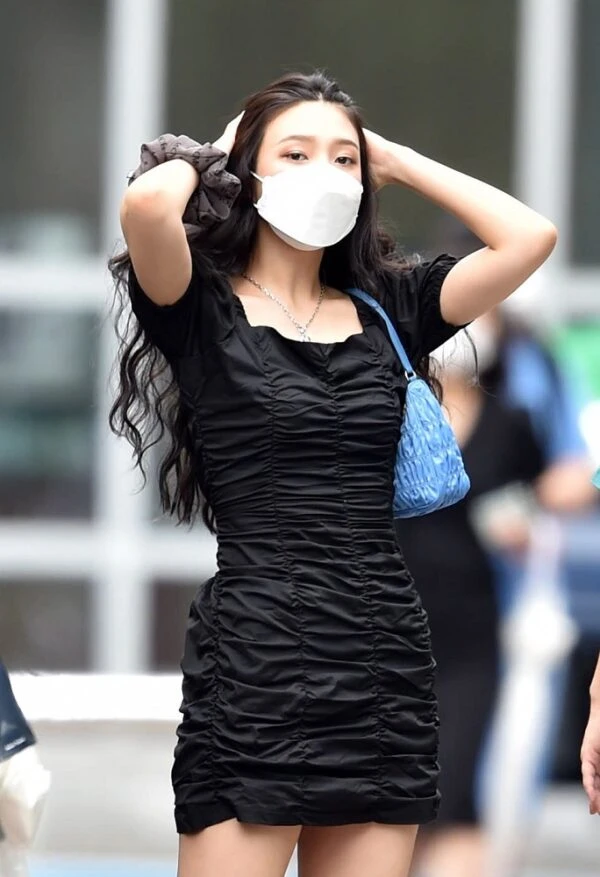 Black Pleated Hip Dress | Joy - Red Velvet 13 Black Pleated Hip Dress | Joy - Red Velvet - Image 11