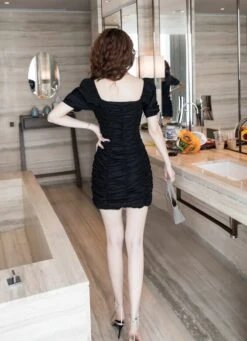 Black Pleated Hip Dress | Joy - Red Velvet 19 Black Pleated Hip Dress | Joy - Red Velvet -Diva s Closet Joy Red Velvet Black Pleated Hip Dress 7 e1646319311758