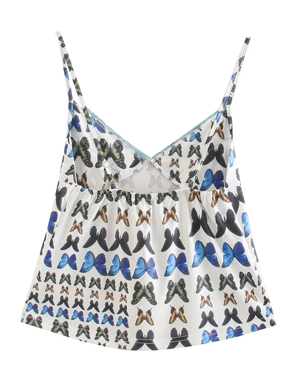 Blue Butterfly V-Neck Camisole | Joy - Red Velvet 9 Blue Butterfly V-Neck Camisole | Joy - Red Velvet - Image 7