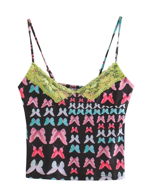 Blue Butterfly V-Neck Camisole | Joy - Red Velvet 12 Blue Butterfly V-Neck Camisole | Joy - Red Velvet - Image 10