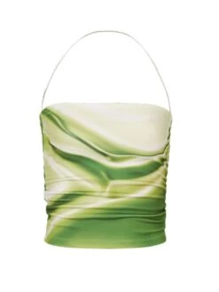 Green Smudged Print Tube Top | Joy - Red Velvet -Diva s Closet Joy Red Velvet Green Smudged Print Tube Top 1