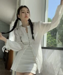 White Long Sleeves Textured Shirt | Joy - Red Velvet -Diva s Closet Joy Red Velvet White Long Sleeves Textured Shirt 10 600x710 1