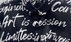 Black Short Sleeves Scribble Print Shirt | Jungkook - BTS -Diva s Closet Jungkook BTS Black Short Sleeves Scribble Print Shirt 1 600x359 1