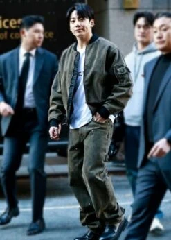 Green Washed Paneled Jeans | Jungkook - BTS -Diva s Closet Jungkook BTS Green Washed Panelled Jeans 1 600x840 1