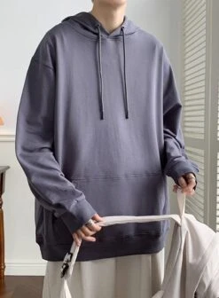 Grey Drawstring Hoodie | Jungkook - BTS -Diva s Closet Jungkook BTS Grey Drawstring Hoodie 6