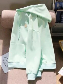 Mint Green Drawstring Hoodie | Jungkook - BTS -Diva s Closet Jungkook BTS Mint Green Drawstring Hoodie 4 600x798 1