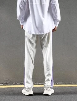 White Butterfly Striped Track Pants | Jungkook - BTS -Diva s Closet Jungkook BTS White Butterfly Striped Track Pants 4