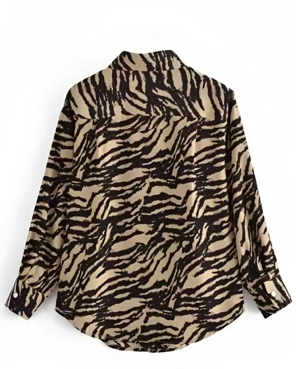 Brown Leopard Print Button-Up Shirt | Jurin - XG 4 Brown Leopard Print Button-Up Shirt | Jurin - XG - Image 2